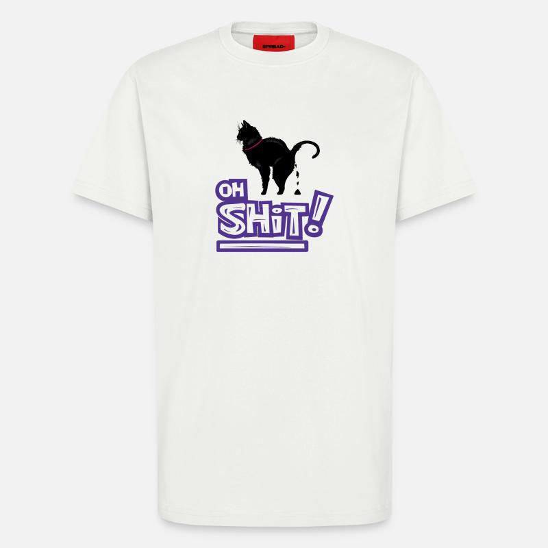 Kat Oh merde Graffiti Exclamation - T-shirt bio décontracté fabriqué en UE - OFF WHITE