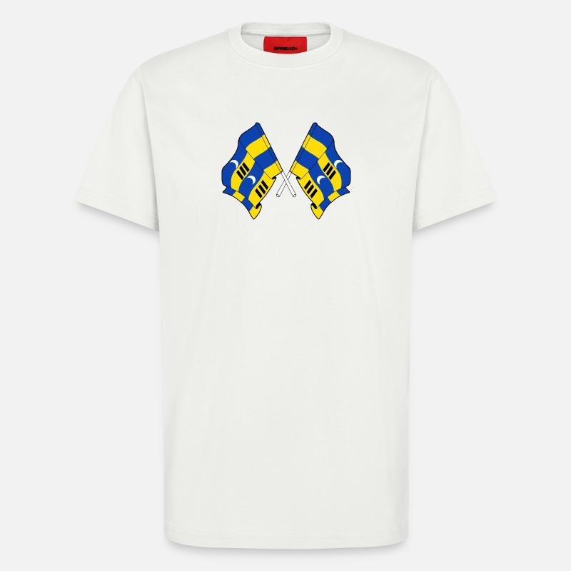 Crossed Ameland Flags – Island Pride - T-Shirt - made by SPREAD - OFF WHITE