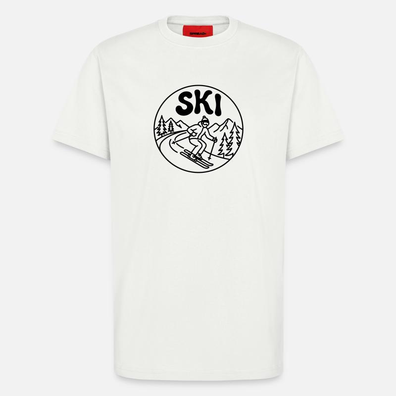 ski - T-shirt bio décontracté fabriqué en UE - OFF WHITE