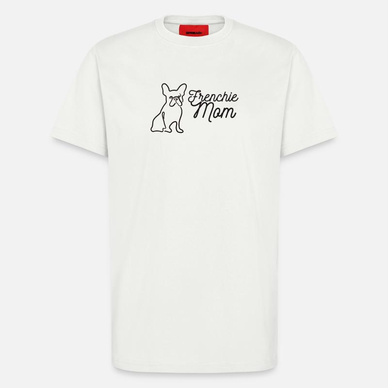 Frenchie Mom Silhouette Script Lineart - T-Shirt - made by SPREAD - OFF WHITE