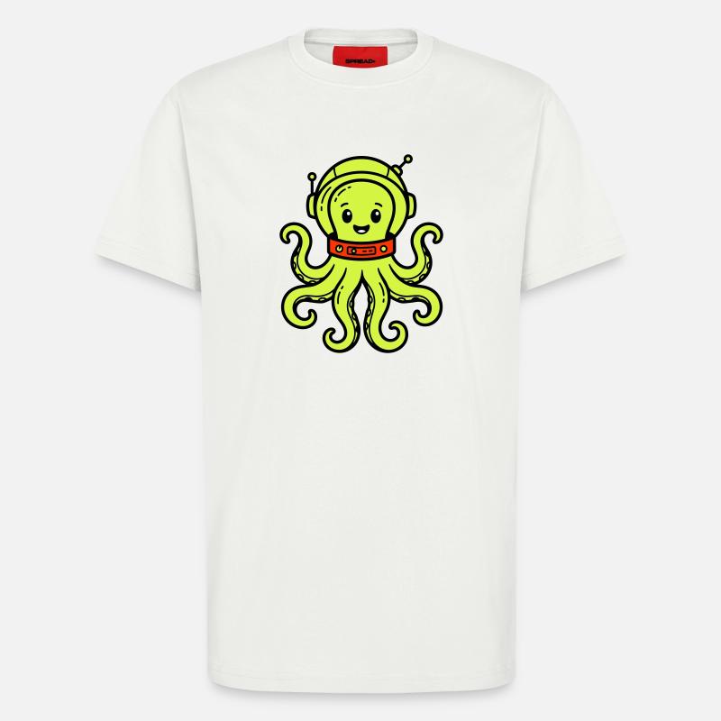 Extraterrestre mignon - T-shirt bio décontracté fabriqué en UE - OFF WHITE