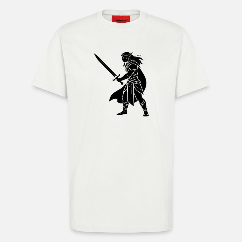 Elfe Noir - T-shirt bio décontracté fabriqué en UE - OFF WHITE