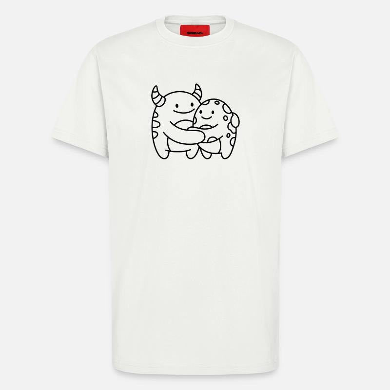 Monstres - T-shirt bio décontracté fabriqué en UE - OFF WHITE