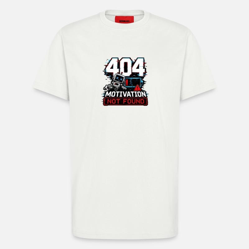 404 Motivation Not Found Robot - T-Shirt - made by SPREAD - OFF WHITE