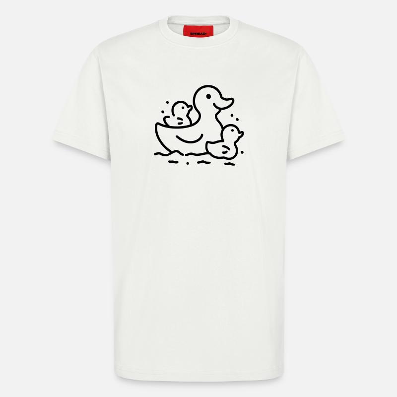 famille canard - T-shirt bio décontracté fabriqué en UE - OFF WHITE