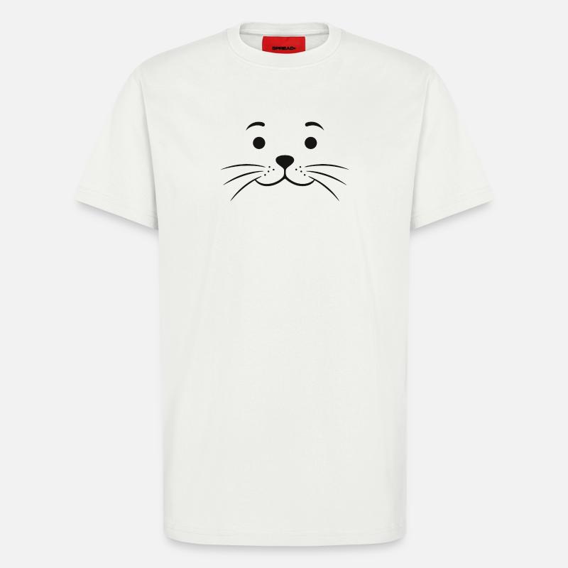 Robbengesicht Robbe Seehund Seehundgesicht - T-Shirt - made by SPREAD - OFF WHITE