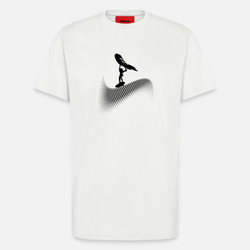 Wingfoiler on wave - T-Shirt - made by SPREAD - OFF WHITE