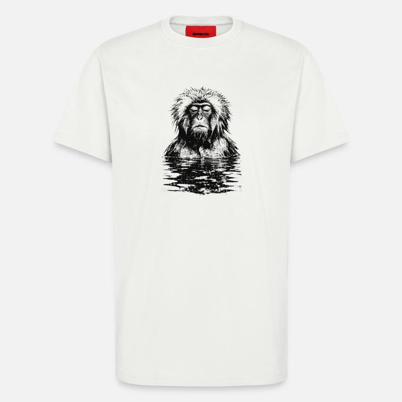Onsen Makake Affe - T-Shirt - made by SPREAD - OFF WHITE