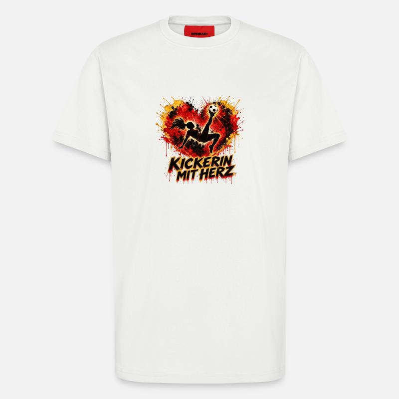 Kickerin mit Herz - T-Shirt - made by SPREAD - OFF WHITE
