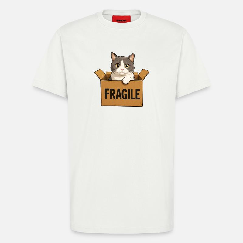 Katze im Karton - T-Shirt - made by SPREAD - OFF WHITE