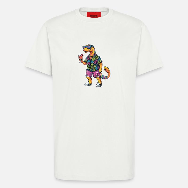 Dinosaurier brontosaurus Comic Sommer - T-Shirt - made by SPREAD - OFF WHITE