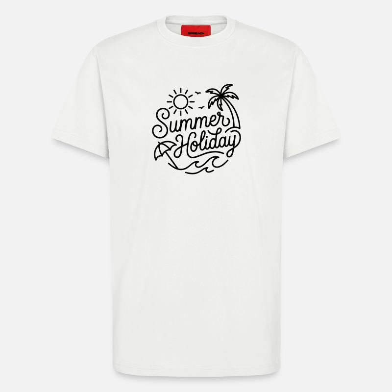 Vacances d’été - T-shirt bio décontracté fabriqué en UE - OFF WHITE