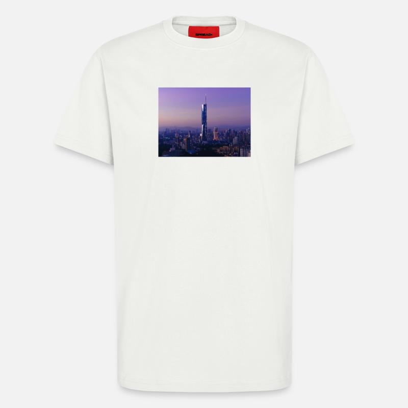 Silhouette du crépuscule avec flèche - T-shirt bio décontracté fabriqué en UE - OFF WHITE