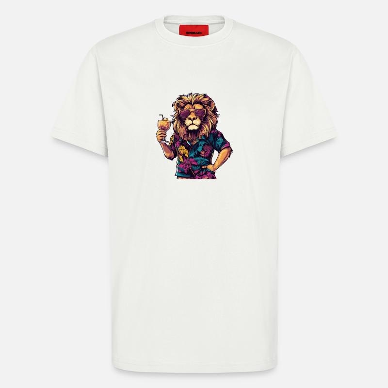 Löwe Comic Sommer - T-Shirt - made by SPREAD - OFF WHITE