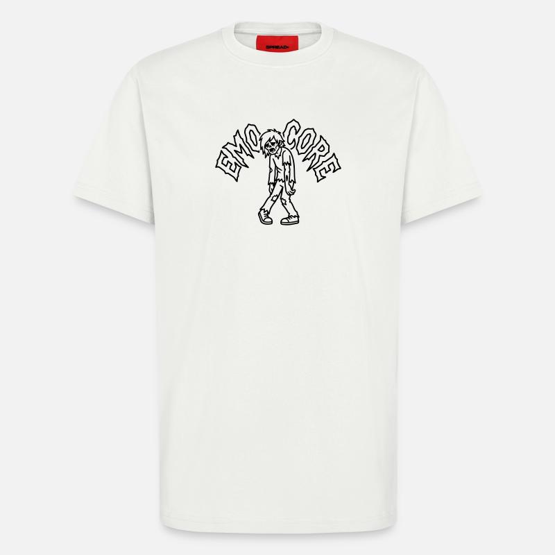 emocore - T-shirt bio décontracté fabriqué en UE - OFF WHITE