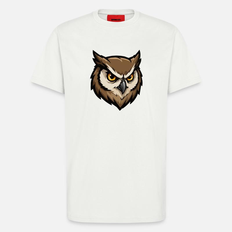 Wachender Eulenkopf Pixel-Stil - T-Shirt - made by SPREAD - OFF WHITE