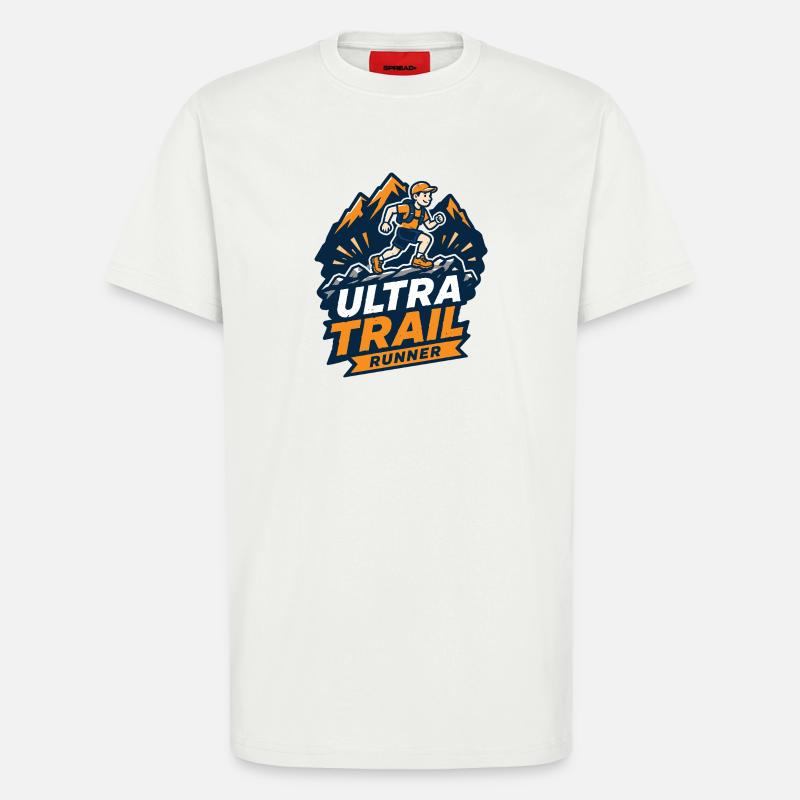 Coureur d’ultra-trail - T-shirt bio décontracté fabriqué en UE - OFF WHITE