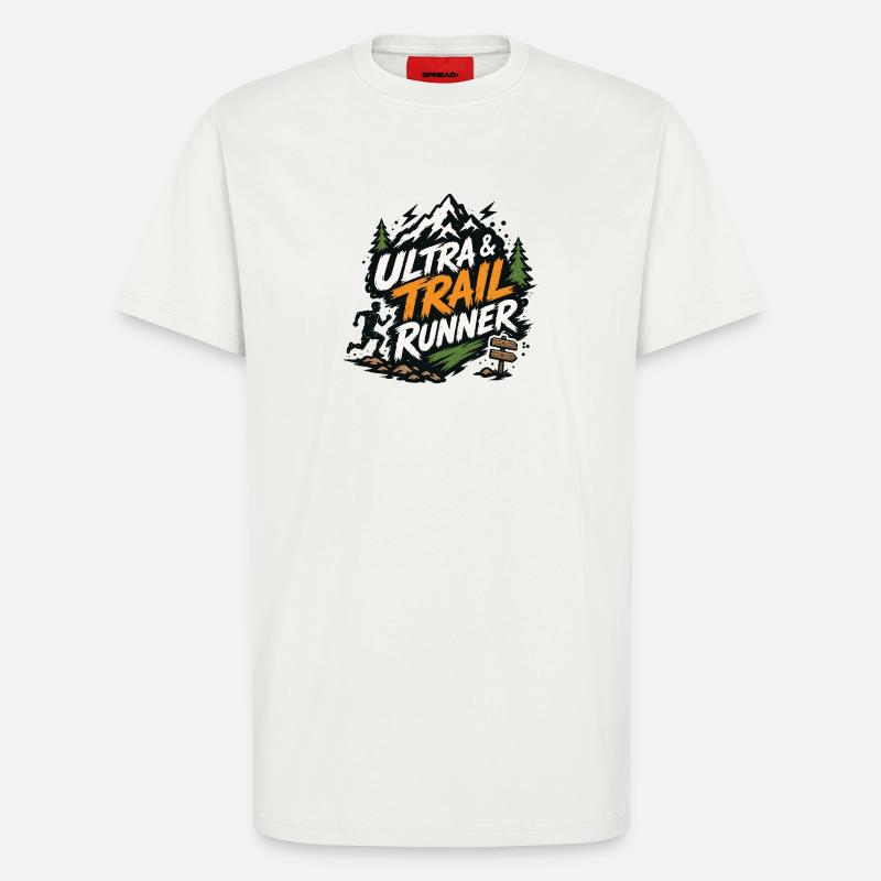 Ultra et trail runner - T-shirt bio décontracté fabriqué en UE - OFF WHITE