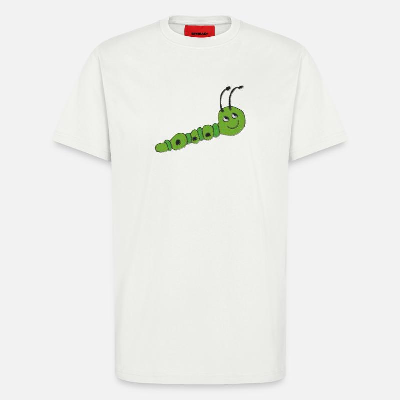 Impressionnisme de chenille - T-shirt bio décontracté fabriqué en UE - OFF WHITE