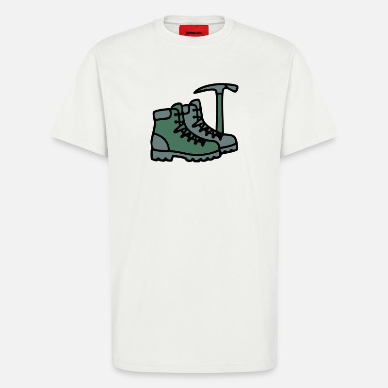 Wanderschuhe Eispickel Bergsteiger Alpen Wanderer - T-Shirt - made by SPREAD - OFF WHITE