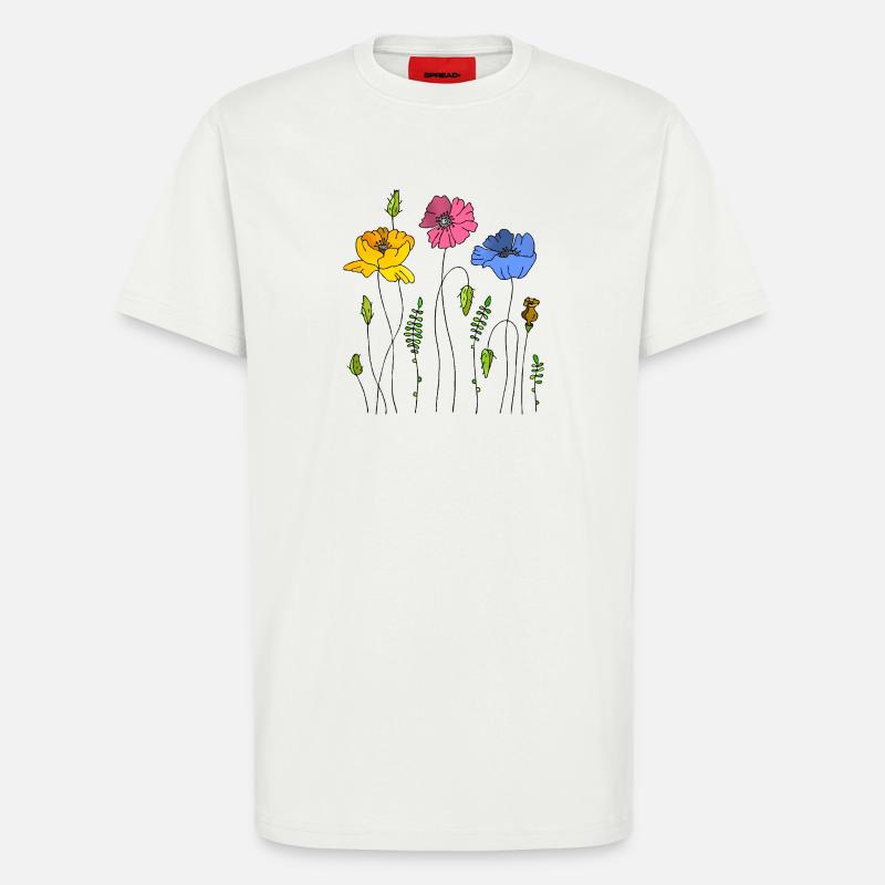 Fleur - T-shirt bio décontracté fabriqué en UE - OFF WHITE