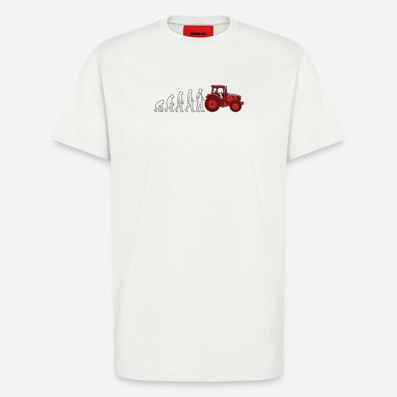 Evolution Farmer Farmer Traktor - T-Shirt - made by SPREAD - OFF WHITE