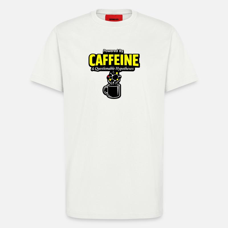 Kaffeechemie: Koffein Molekül Becher - T-Shirt - made by SPREAD - OFF WHITE