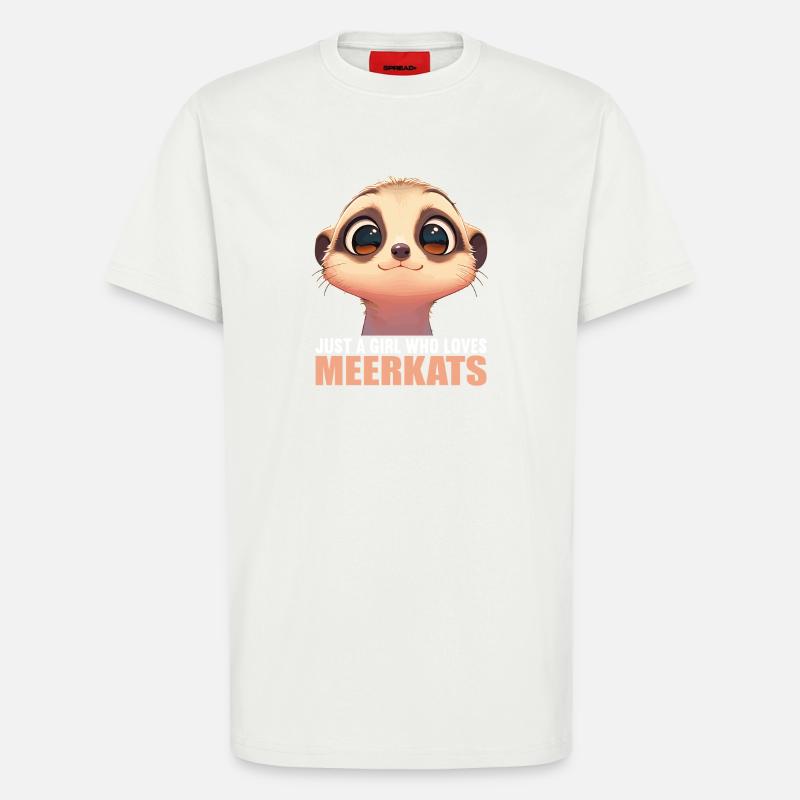 Suricate Erdmännchen - T-shirt bio décontracté fabriqué en UE - OFF WHITE