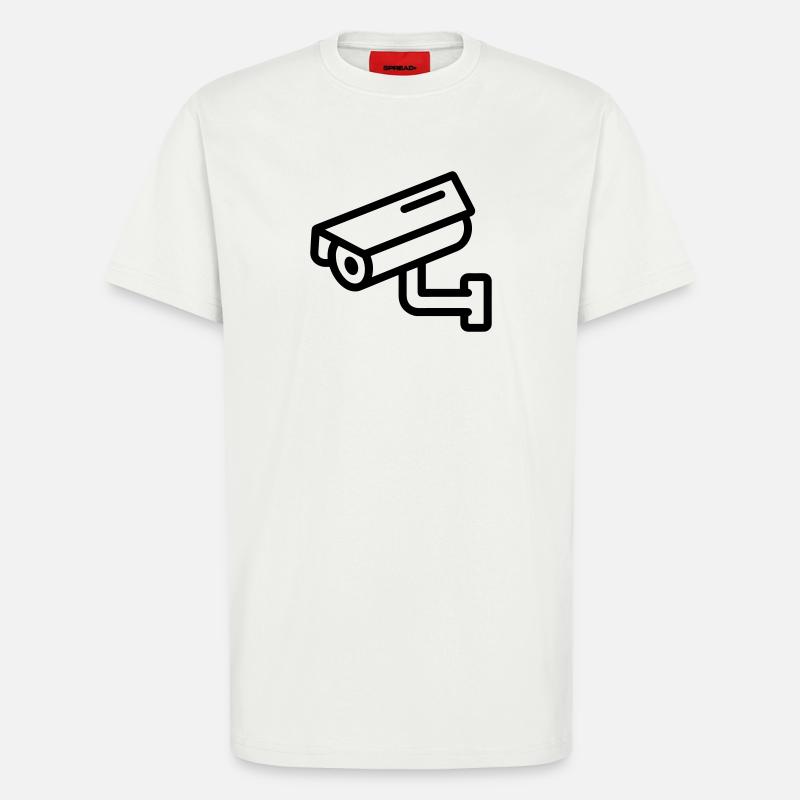 caméra de surveillance - T-shirt bio décontracté fabriqué en UE - OFF WHITE
