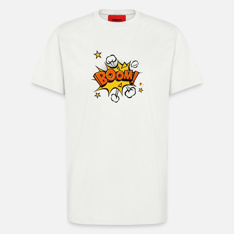 Boom Comic Explosion - T-shirt bio décontracté fabriqué en UE - OFF WHITE