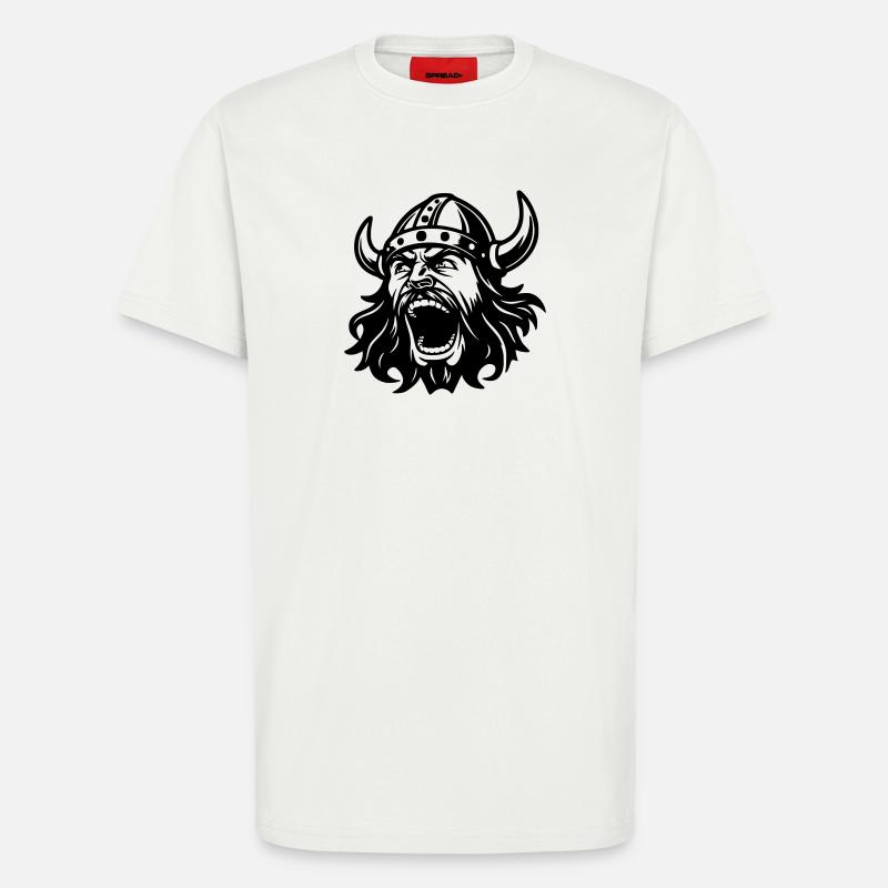 Wikinger Black Head - T-Shirt - made by SPREAD - OFF WHITE