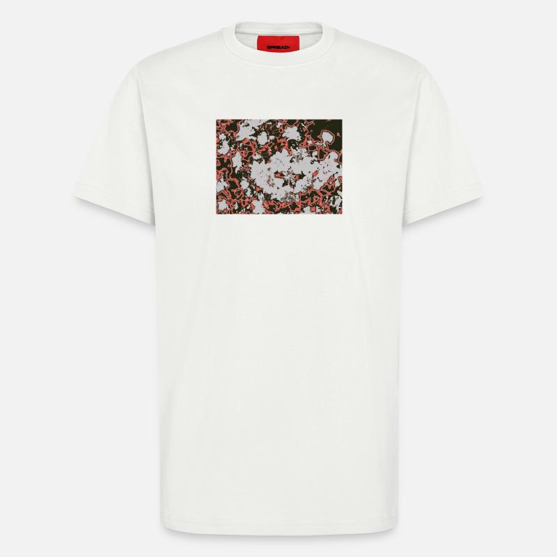 Red Nebula Abstract Pattern - T-Shirt - made by SPREAD - OFF WHITE