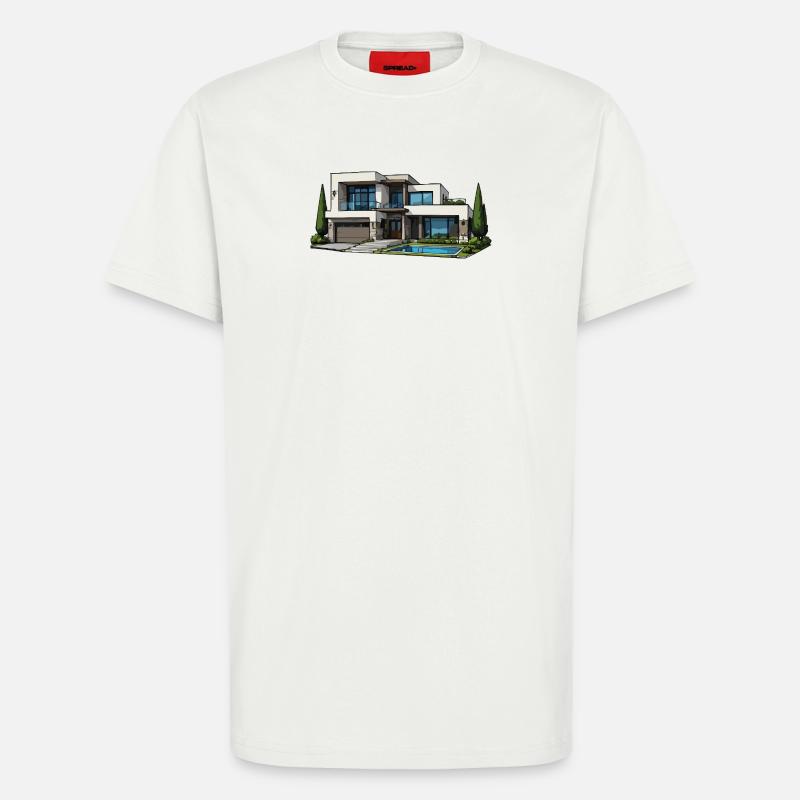 Moderne Villa mit Pool - T-Shirt - made by SPREAD - OFF WHITE