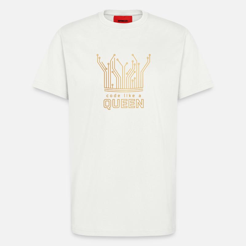 Code comme une reine - T-shirt bio décontracté fabriqué en UE - OFF WHITE
