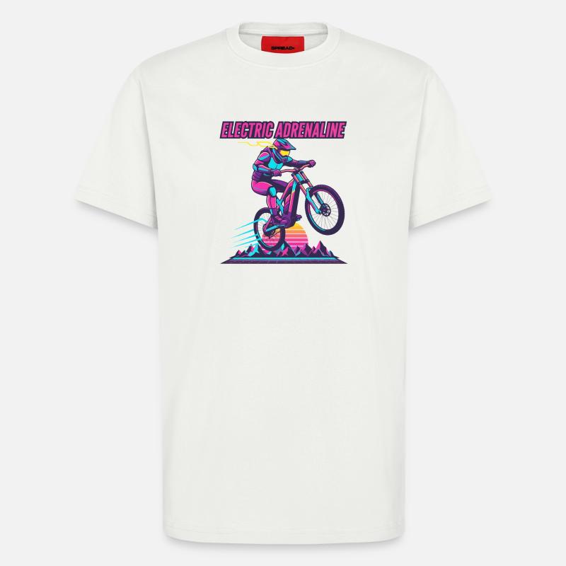 Electric Adrenaline Synthwave E-MTB - T-Shirt - made by SPREAD - OFF WHITE