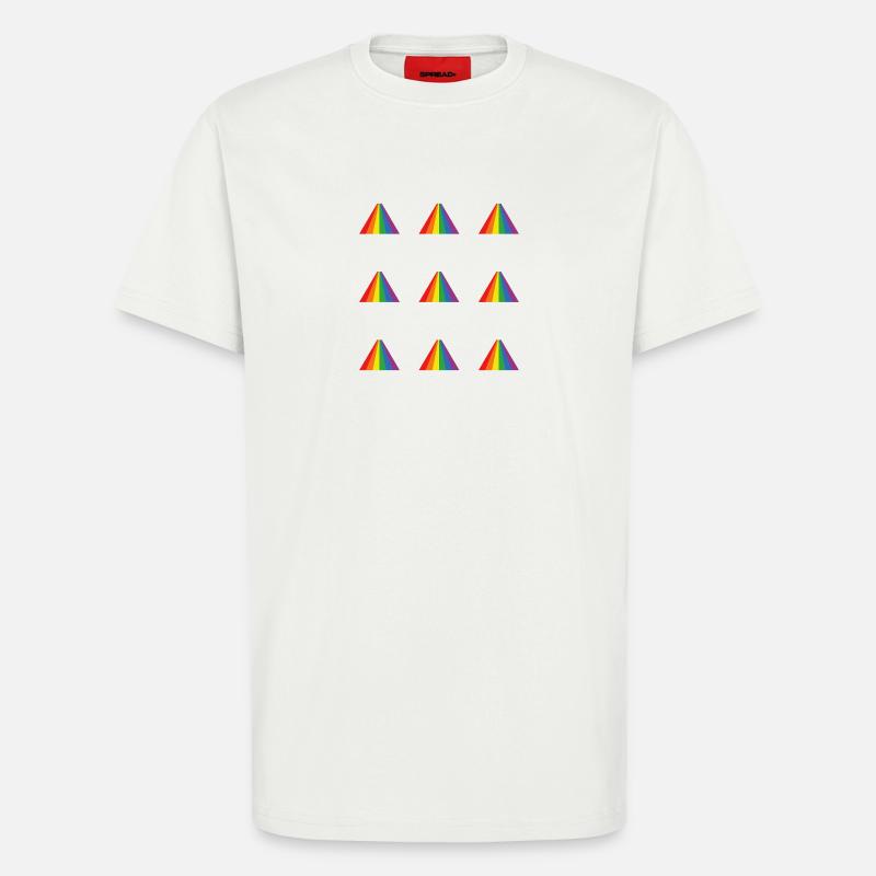 Rainbow Pyramid Pattern - T-Shirt - made by SPREAD - OFF WHITE