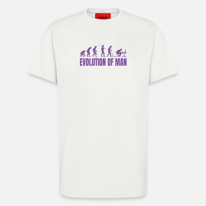 Programmierer Computerfreak Evolution Retro - T-Shirt - made by SPREAD - OFF WHITE