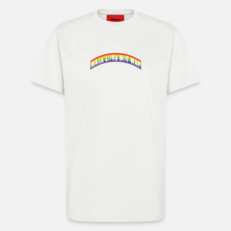 make love not war | rainbow flag - T-Shirt - made by SPREAD - OFF WHITE