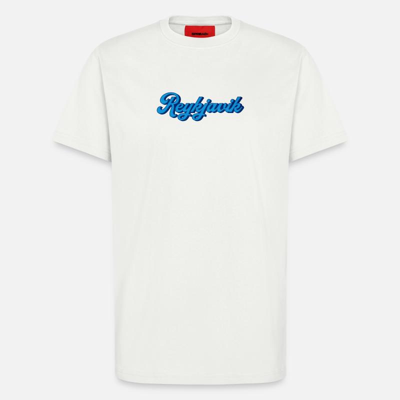 Reykjavik Blau Script Logo - T-Shirt - made by SPREAD - OFF WHITE