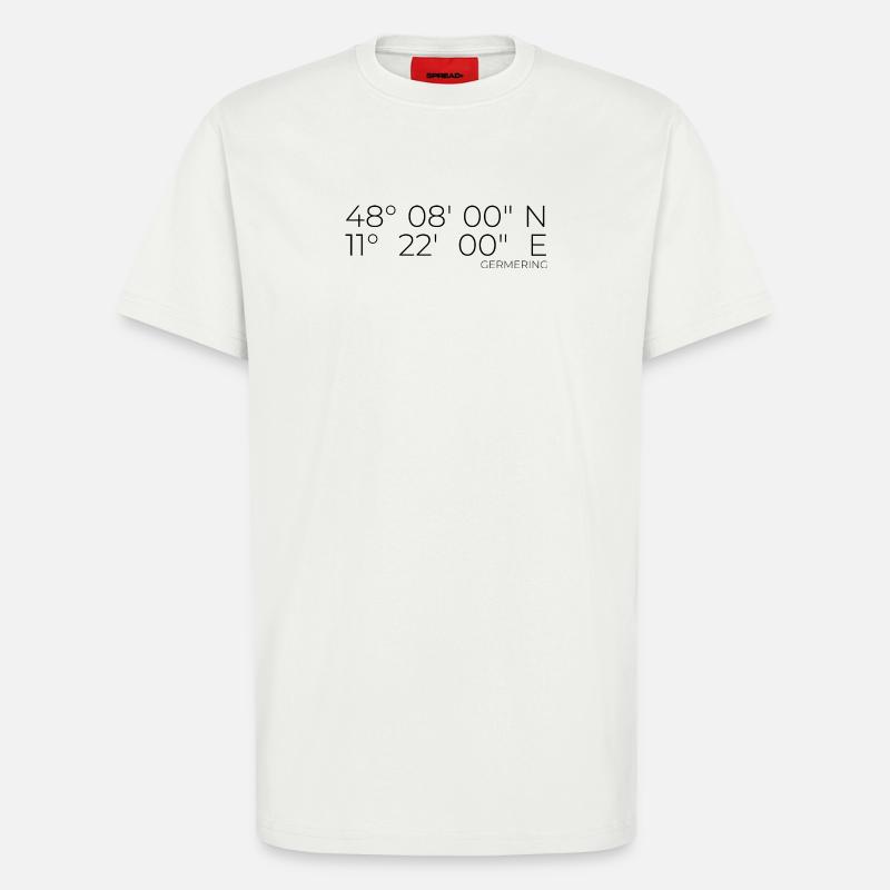 Coordinates Germering, Bavaria - T-Shirt - made by SPREAD - OFF WHITE