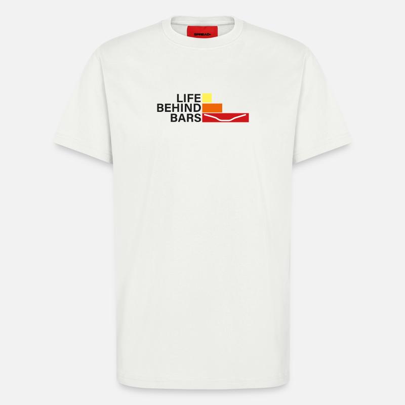 LEBEN HINTER GITTERN Leben hinter Hanteln - T-Shirt - made by SPREAD - OFF WHITE