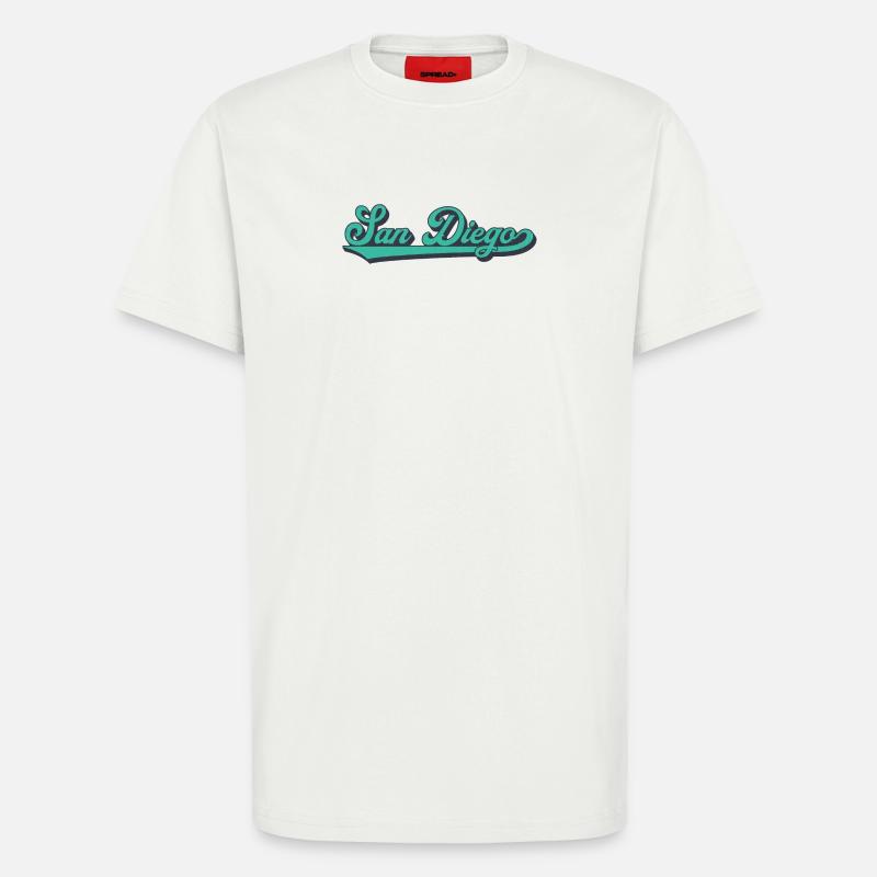 San Diego Script Retro Welle - T-Shirt - made by SPREAD - OFF WHITE