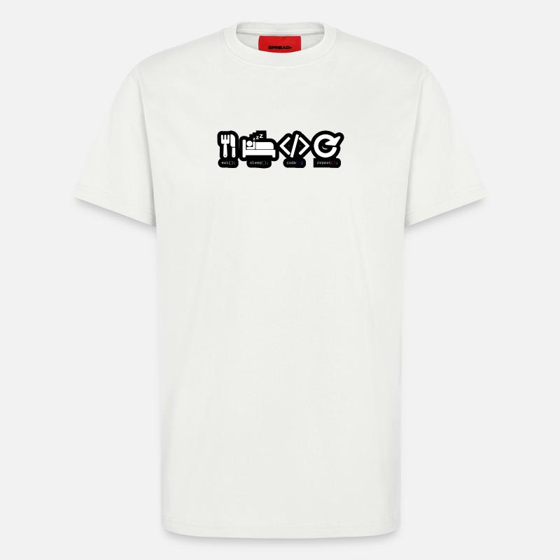 Code Sleep Repeat Developer Life - T-shirt bio décontracté fabriqué en UE - OFF WHITE