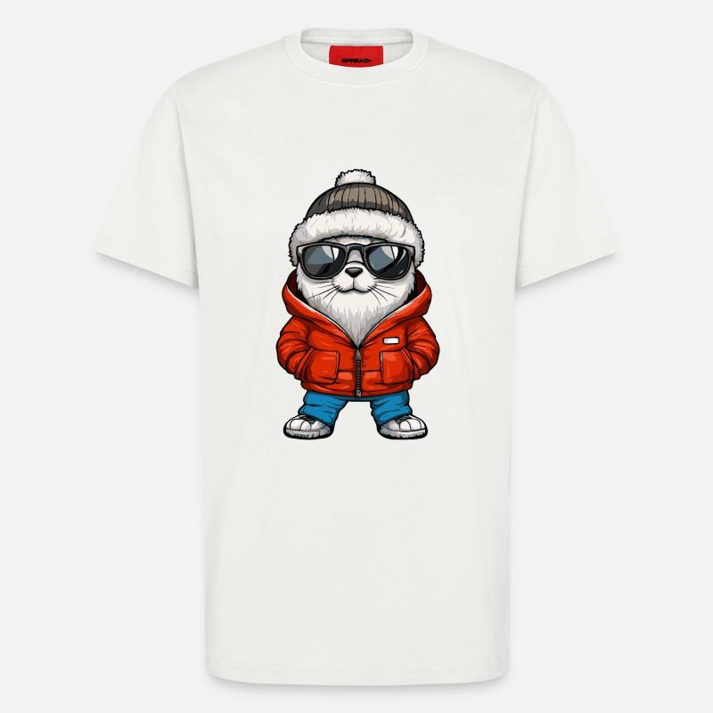 Robbe Tier Cool Comic - T-Shirt - made by SPREAD - OFF WHITE