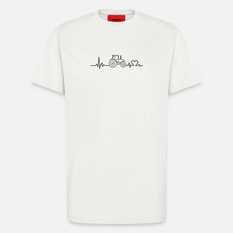 Traktor Puls EKG Herzfrequenz - T-Shirt - made by SPREAD - OFF WHITE