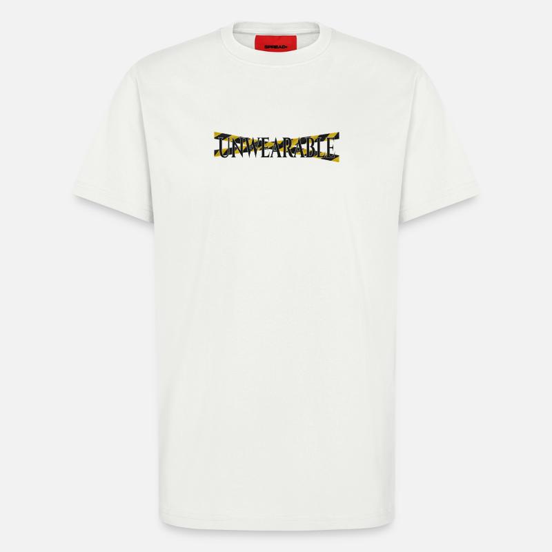 Untragbar – Statement-Design mit Warnband - T-Shirt - made by SPREAD - OFF WHITE