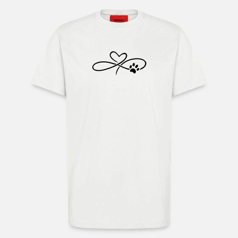Infinity Herz mit Pfote Hund Katze - T-Shirt - made by SPREAD - OFF WHITE