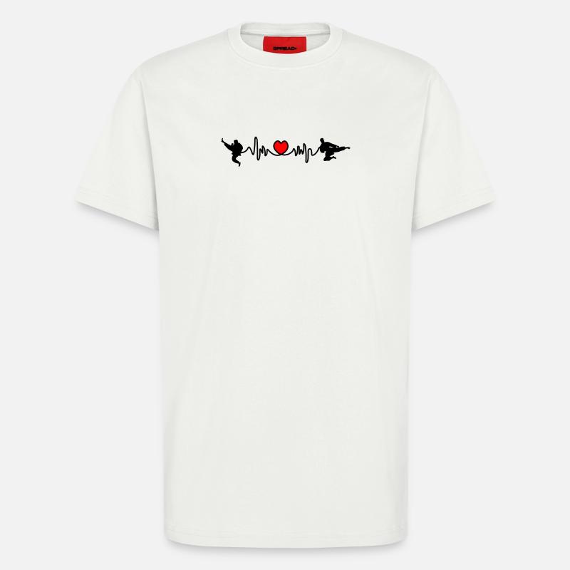 Karate Cardio oder Herzfrequenz mit Karate-Kicks - T-Shirt - made by SPREAD - OFF WHITE