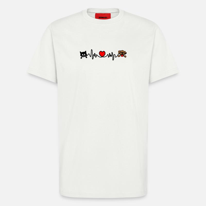 Cardio-Herzfrequenz Hund und Katze Haustiere - T-Shirt - made by SPREAD - OFF WHITE