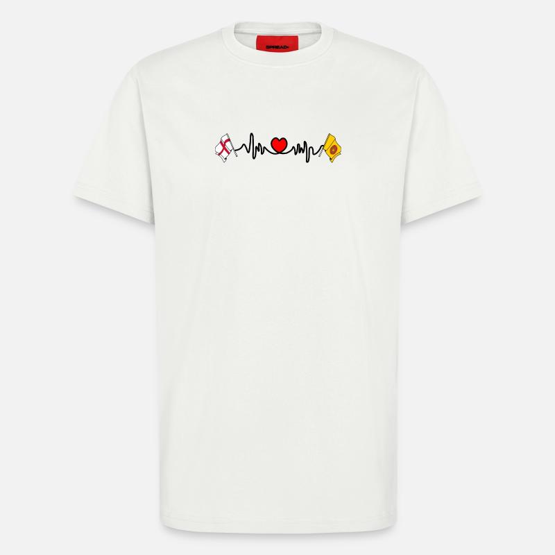 Lancashire- und England-Herzfrequenz - T-Shirt - made by SPREAD - OFF WHITE